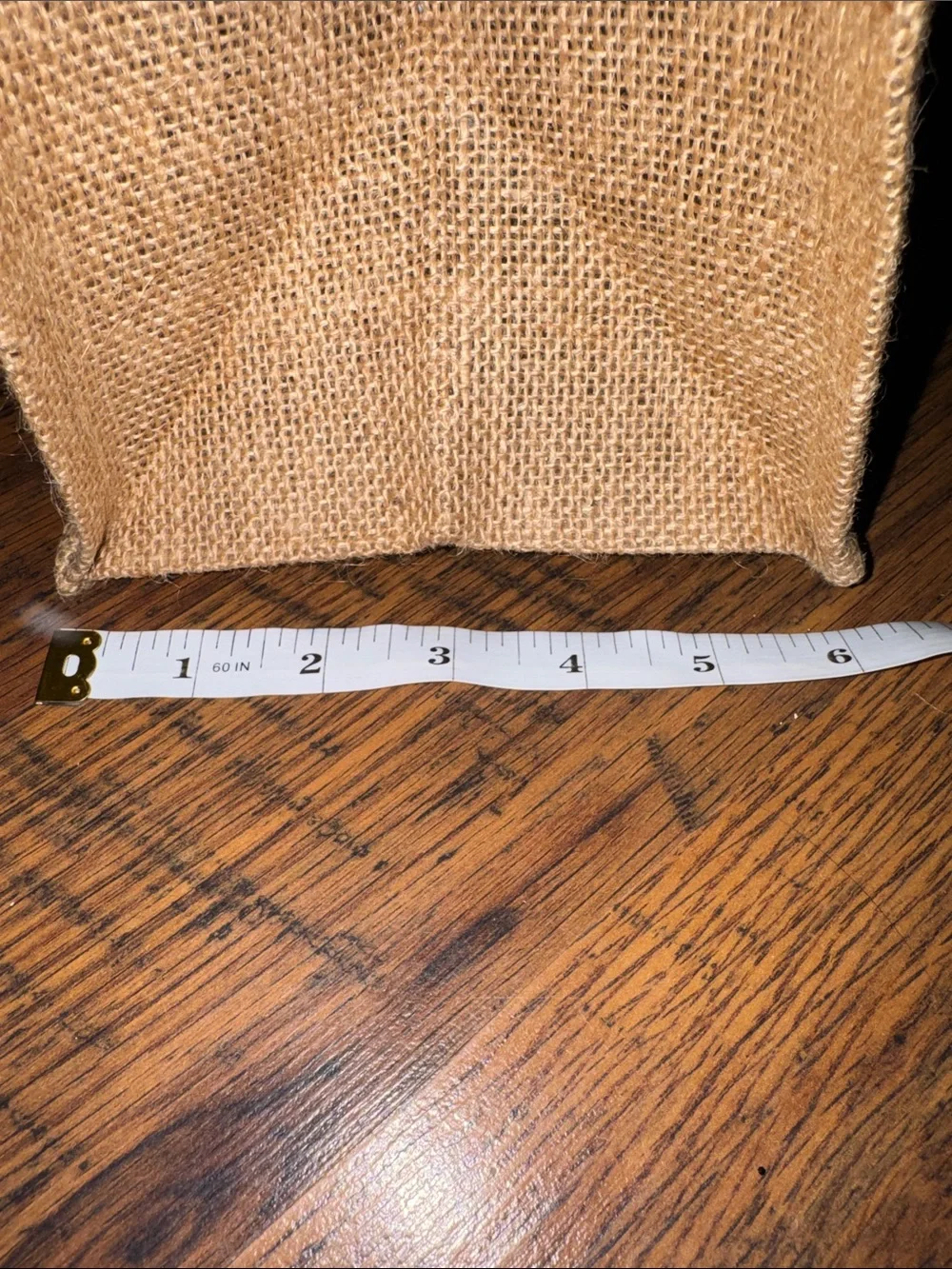 Natural Jute Tote Bag with Orange Floral Design 38.B3